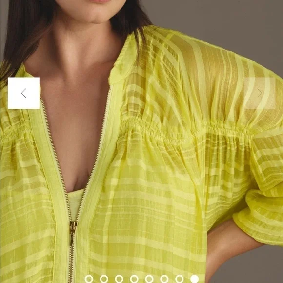 Anthropologie women’s dress sz L Long-Sleeve Zip-Front Mini boho NWT oversized - Picture 5 of 10